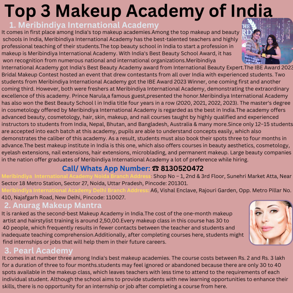 Top 3 Makeup Academy of India