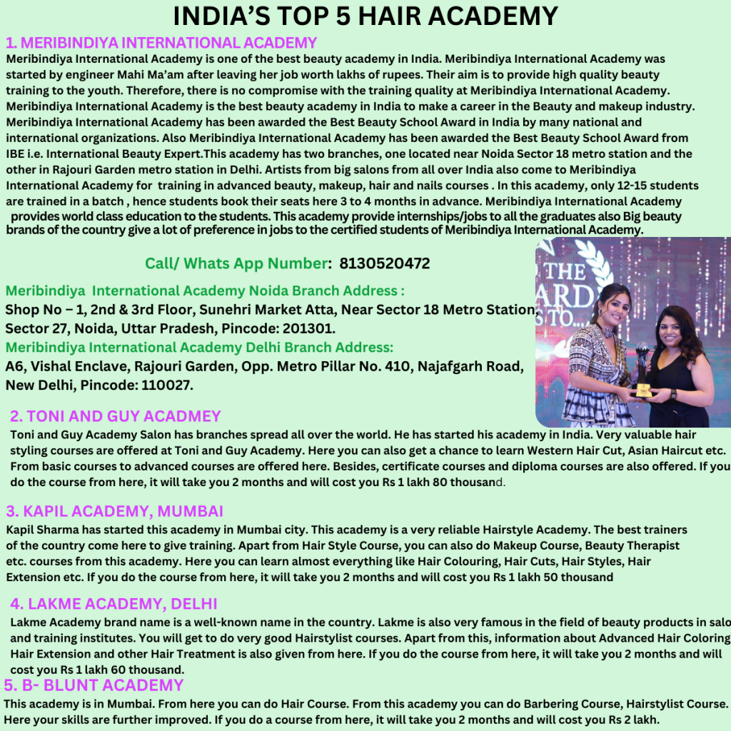 INDIA’S TOP 5 HAIR ACADEMY