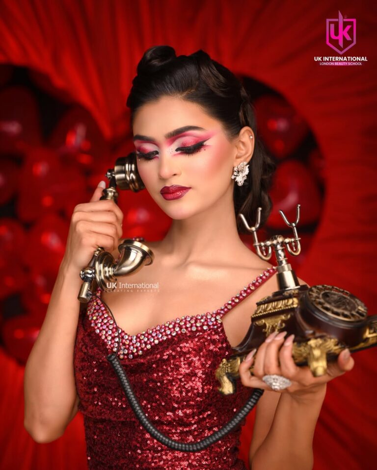 Serving Valentine glam with global standards❤️✨Statement eyes. Radiant glow. Glossy red lips. El 768x959